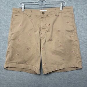 Saddelbred American Flag Print Shorts Casual Patriotic Khaki  36 Men